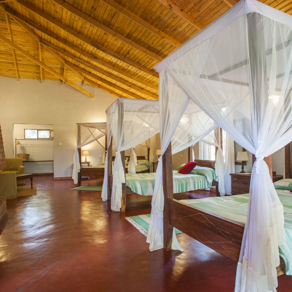Spacious family room at a Tanzania safari lodge