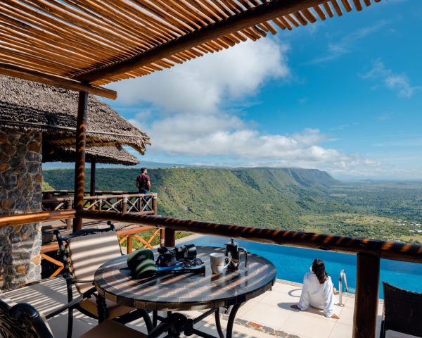 Nestled on the rim of the Great African Rift Valley with stunning views over Lake Manyara, Mount Meru and Mount Kilimanjaro on a clear day.